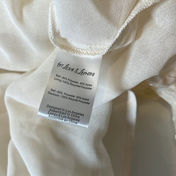 FOR LOVE & LEMONS Josey Rosette Puff Sleeve Bridal White Maxi Dress Size XXS - Picture 10 of 10